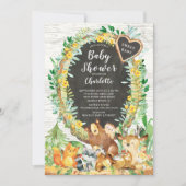 Rustic Sweet Baby Woodland Animals Baby shower Kaart (Voorkant)