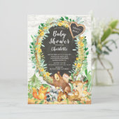 Rustic Sweet Baby Woodland Animals Baby shower Kaart (Staand voorkant)