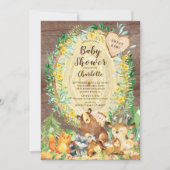 Rustic Sweet Baby Woodland Animals Baby shower Kaart (Voorkant)