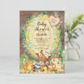 Rustic Sweet Baby Woodland Animals Baby shower Kaart (Staand voorkant)