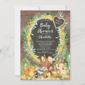 Rustic Sweet Baby Woodland Animals Baby shower Kaart (Voorkant)