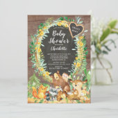Rustic Sweet Baby Woodland Animals Baby shower Kaart (Staand voorkant)