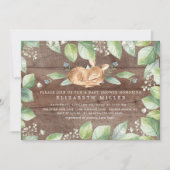 Rustic Sweet Deer Neutral Baby shower Invitation Kaart (Voorkant)