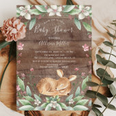 Rustic Sweet Deer Neutral Baby shower Invitation Kaart