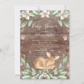 Rustic Sweet Deer Neutral Baby shower Invitation Kaart (Voorkant)
