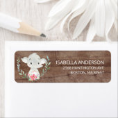 Rustic Sweet Elephant Baby shower Adres Etiket (Insitu)