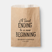 Rustic Sweet Ending Wedding Favor Bag Bedankzakje (Voorkant)