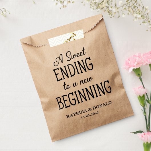 Rustic Sweet Ending Wedding Favor Bag Bedankzakje (Gezegeld)