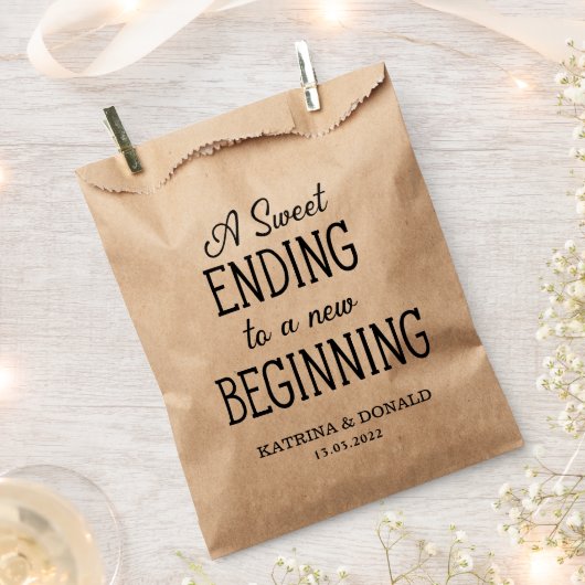 Rustic Sweet Ending Wedding Favor Bag Bedankzakje (Geknipt)