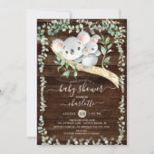 Rustic Sweet Koala Beer Baby shower Kaart (Voorkant)