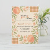 Rustic Sweet Little Peach Baby Shower  Kaart (Staand voorkant)