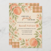 Rustic Sweet Little Peach Baby Shower  Kaart (Voorkant / Achterkant)