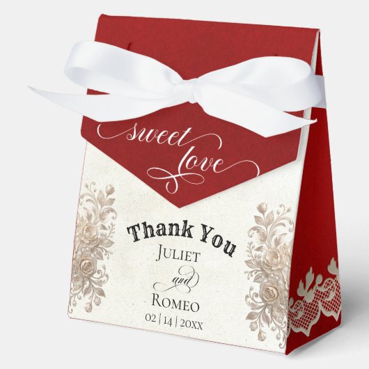 Rustic Sweet Love - Rood Bedankdoosjes (Voorkant)
