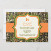 Rustic Sweet Sixteen Camo Birthday Uitnodiging (Voorkant)
