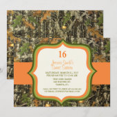 Rustic Sweet Sixteen Camo Birthday Uitnodiging (Voorkant / Achterkant)
