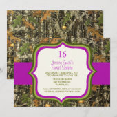 Rustic Sweet Sixteen Camo Birthday Uitnodiging (Voorkant / Achterkant)