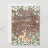 Rustic Sweet Woodland Deer Twins Baby shower Kaart (Voorkant)
