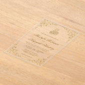 Rustic Swirl Frame Gold Muslim Wedding Acryl Uitnodigingen (Laagn)