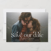 Rustic Swirl QR code Foto Save The Date (Voorkant)