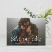 Rustic Swirl QR code Foto Save The Date (Staand voorkant)