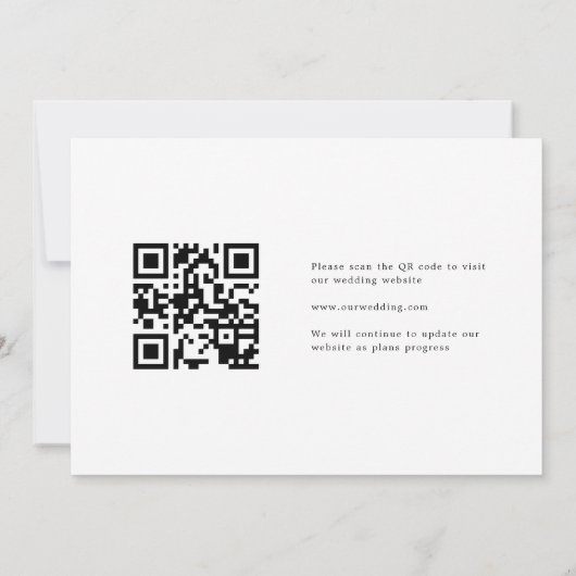 Rustic Swirl QR code Foto Save The Date (Achterkant)