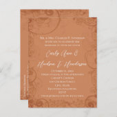 Rustic Swirl Terracotta Wedding Uitnodiging Briefkaart (Voorkant / Achterkant)