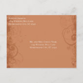 Rustic Swirl Terracotta Wedding Uitnodiging Briefkaart (Achterkant)