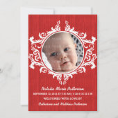 Rustic Swirls Baby Aankondiging (Voorkant)