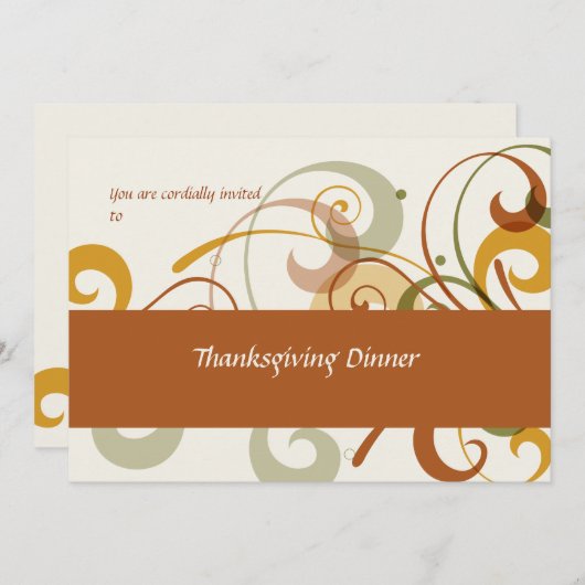 Rustic Swirls Invitation Kaart (Voorkant / Achterkant)