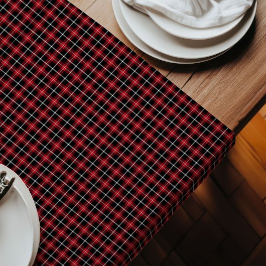 Rustic Table Runner Rood Zwart Tartan Traditie Lange Tafelloper