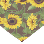 Rustic Table Runner with Sunflower Print, Brown Korte Tafelloper (Hoek)