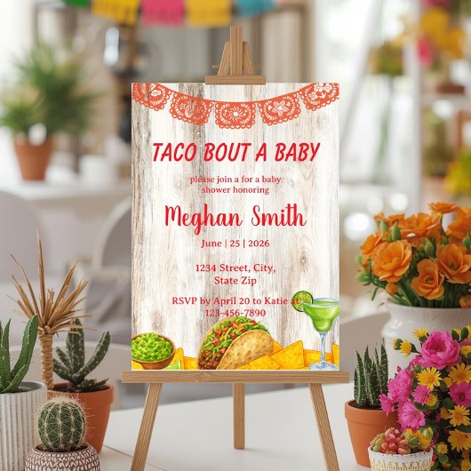 Rustic Taco ‘Bout a Baby Shower Invitation Kaart