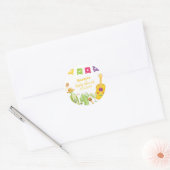Rustic Taco 'Bout Cactus Limoen Gitaar Baby shower Ronde Sticker (Envelop)