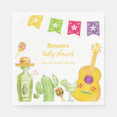 Rustic Taco 'Bout Cactus Limoen Gitaar Baby shower Servet (Voorkant)