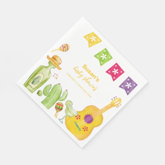 Rustic Taco 'Bout Cactus Limoen Gitaar Baby shower Servet (Hoek)