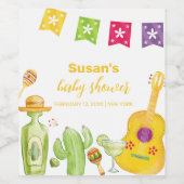Rustic Taco 'Bout Cactus Limoen Gitaar Baby shower Wijn Etiket (Enkel label)