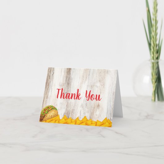 Rustic Taco ‘Bout Grateful Thank You Card Bedankkaart (Voorkant)