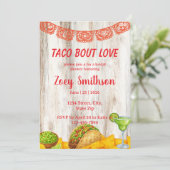 Rustic Taco ‘Bout Love Bridal Shower Invitation Kaart (Staand voorkant)
