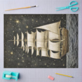 Rustic Tall Ship Gold & Black-decoupage Tissuepapier (Craft)