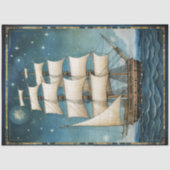 Rustic Tall Ship Gold & Black-decoupage Tissuepapier (Voorkant)