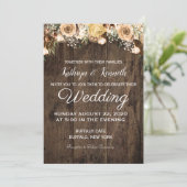 Rustic Tan Bird Wood Country Weddenschap Kaart (Staand voorkant)