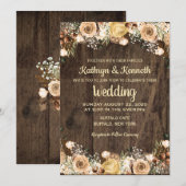 Rustic Tan Bird Wood Country Weddenschap Kaart (Voorkant / Achterkant)