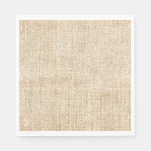 Rustic Tan Burlap Boho Servet (Voorkant)