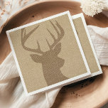 Rustic Tan Burlap Deer Buck Servet<br><div class="desc">Voeg een vleugje rustieke charme toe aan uw tafelsetting met deze elegante servetten. Met een majestueus hertensilhouet op een warme,  bruine jute achtergrond,  roepen deze servetten de schoonheid en rust van natuur op. Perfect voor bruiloften,  vakantiebijeenkomsten of elke gelegenheid waar een vleugje rustieke elegantie gewenst is.</div>
