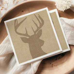 Rustic Tan Burlap Deer Buck Servet