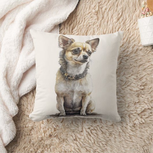 Rustic Tan Chihuahua Throw Cushion Kussen (Deken)