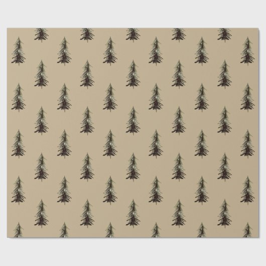 Rustic Tan Craft Kijk Woodland Tree Gift Cadeaupapier (Vlak)