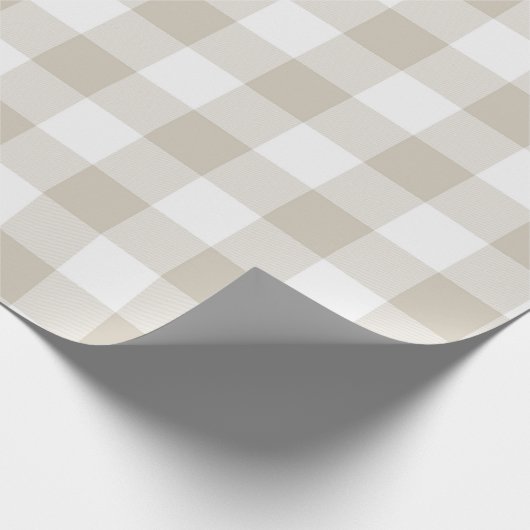 Rustic Tan en White Buffalo Check Pattern Cadeaupapier (Hoek)