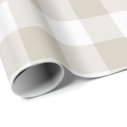 Rustic Tan en White Buffalo Check Pattern Cadeaupapier (Rol Hoek)