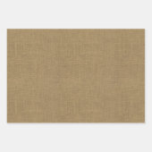 Rustic Tan Faux Burlap Texture Inpakpapier Vel (Voorkant)